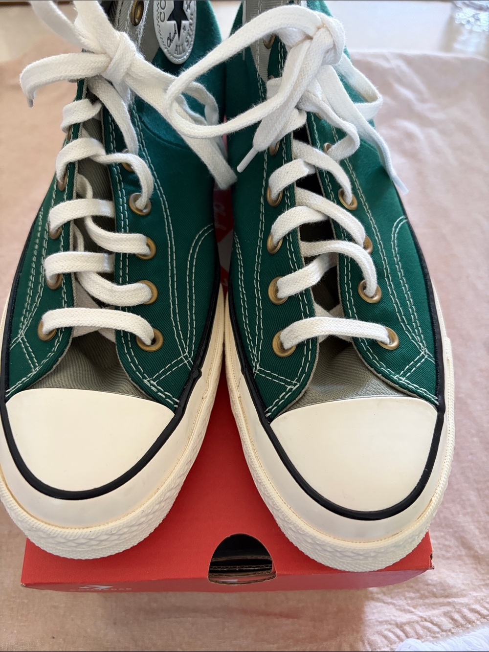 Converse Green and White Low Top Sneakers